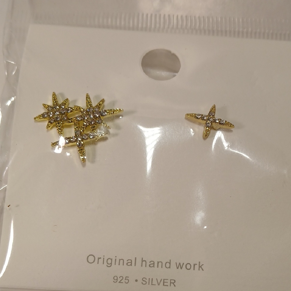Dazzling Gold and Silver Star Earrings